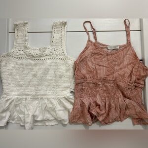 Spring Tank Top Bundle! NWT Crocheted Top with Pink Rose Top